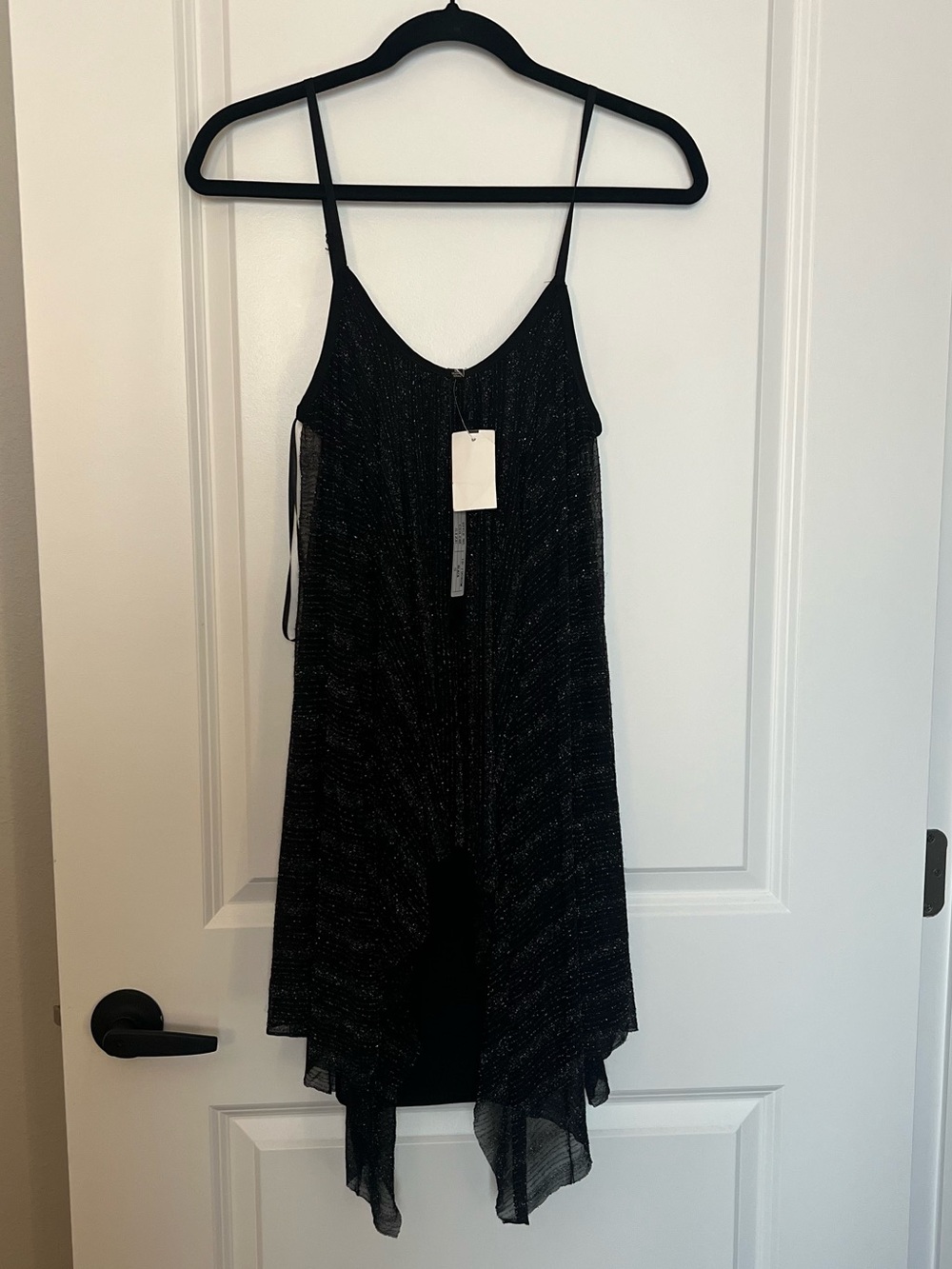 Black Sparkle Asymmetric Slip NWT